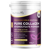 Collagen Powder 500g - Premium Gold Standard Bovine- 50 Servings - Collagen Peptides Supplement with 8 Essential Amino Acids - Made in The UK by Nutravita